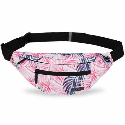 Picture of Fanny Pack for Women Men Large Waist Belt Bag with Headphone Jack and 4-Zipper Pockets for Hiking Traveling Outdoors Running Workout Casual Festival Gifts