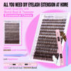 Picture of Pawotence Lash Extension Kit DIY 280pcs Brown Lash Clusters Eyelash Extension Kit 40D 9-16mm Individual Lashes Kit with Lash Bond and Seal Lash Tweezers for Self Use (Brown 40D, 9-16mm, Kit)