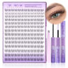 Picture of Pawotence Lash Extension Kit Wispy Lash Clusters Kit 9-12mm Natural Individual Lashes Kit 168pcs Cluster Eyelash Extension Kit with Lash Bond and Seal, Lash Applicator for Self Use