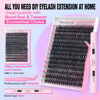 Picture of Pawotence Lash Extension Kit DIY 40D 12-18mm Individual Lash Clusters Kit 280pcs Cluster Eyelash Extensions Kit with Lash Bond and Seal, Lash Tweezers for Self Application (Long 40D, 12-18mm, Kit)