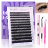 Picture of Lash Extension Kit Lash Clusters 80D Full DIY Cluster Eyelash Extension Kit 10-20mm Individual Lashes Mink with Lash Bond and Seal, Lash Tweezers for Self Application (Mink 80D,10-20mm, Kit)