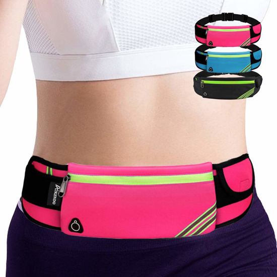 Picture of Gifts Presents for Women Fanny Pack Running Belt,Belt Bag,Water Resistant Wasit Pack Bag for Hiking Fitness,Phone Carrier,Running Gear(Pink)