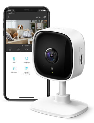 Picture of TP-Link Tapo 1080P Indoor Security Camera for Baby Monitor, Dog Camera w/Motion Detection, 2-Way Audio Siren, Night Vision, Cloud & SD Card Storage, Works w/Alexa & Google Home (Tapo C100)