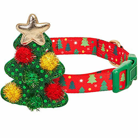 Picture of Blueberry Pet 2021/2022 New Christmas Tree Adjustable Dog Collar with Stunning Décor, Small, Neck 12"-16"