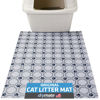 Picture of Drymate Original Cat Litter Mat, Contains Mess from Box for Cleaner Floors, Urine-Proof, Soft on Kitty Paws -Absorbent/Waterproof- Machine Washable, Durable (USA Made) (20”x28”)(Grey Grid)