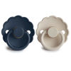 Picture of FRIGG Daisy Natural Rubber Baby Pacifier | Made in Denmark | BPA-Free (Dark Navy/Sandstone, 6-18 Months) 2-Pack