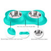 Picture of Hubulk Pet Dog Bowls 2 Stainless Steel Dog Bowl with No Spill Non-Skid Silicone Mat + Pet Food Scoop Water and Food Feeder Bowls for Feeding Small Medium Large Dogs Cats Puppies (Small, Mint Green)