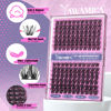 Picture of Yawamica Lash Extension Kit Wispy Lash Clusters Kit Cluster Eyelash Extensions 10-16mm Natural Individual Lashes 140pcs with Lash Bond and Seal, Lash Remover, Lash Tweezers for DIY Eyelash Extension