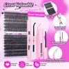 Picture of DIY Lash Extension Kit 300pcs Individual Lashes 9-18mm Mix 40D 50D Cluster Eyelash Extension Kit Wispy Lash Clusters with Lash Bond and Seal and Remover Lash Tweezers for Lash Extension by Yawamica