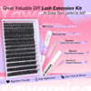 Picture of Fluffy Lash Extension Kit Thick Volume Lash Clusters 80D 9-16mm Individual Lashes Kit 300pcs with Bond and Seal and Lash Remover and Lash Applicator DIY Eyelash Extension Kit for Beginners by Yawamica