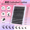 Picture of Fluffy Lash Extension Kit Thick Volume Lash Clusters 80D 9-16mm Individual Lashes Kit 300pcs with Bond and Seal and Lash Remover and Lash Applicator DIY Eyelash Extension Kit for Beginners by Yawamica