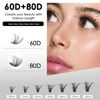 Picture of DIY Lash Extensions Kit 320pcs Individual Lashes Clusters 60D 80D D Curl Eyelash Extension Kit with Applicator and Lash Bond&Seal,Clusters Lash Glue Remover For False Eyelash Mix 10-16mm (60D+80D KIT)