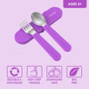 Picture of Bentgo® Kids Stainless Steel Utensil Set - Reusable Fork, Spoon & Storage Case - High-Grade BPA-Free Stainless Steel, Easy-Grip Handles, Dishwasher Safe for School Lunch, Travel & Outdoors (Purple)