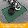 Picture of Ptlom Pet Placemat for Dog and Cat, Waterproof Silicone Pet Feeding Bowl Mats for Food and Water, Small Medium Large Dogs Mat Prevent Residues from Spilling to Floor, Hunter Green, 18" 12"