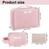 Picture of Queboom Travel Makeup Bag Cosmetic Bag Makeup Bag Toiletry bag for women and men (Pink-3pcs)