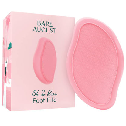 Picture of Bare August Glass Foot File Callus Remover- Heel Scraper & in Shower Foot Scrubber Dead Skin Remover - Pedicure Foot Buffer for Soft Feet