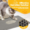 Picture of Powools Cat Litter Mat Large - 24"x15" Litter Trapping Mat, Easy to Clean Litter Box Mat, Waterproof, Urine-Proof, Non-Slip Kitty Litter Mats for Floor, Grey