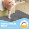 Picture of Powools Cat Litter Mat Large - 24"x15" Litter Trapping Mat, Easy to Clean Litter Box Mat, Waterproof, Urine-Proof, Non-Slip Kitty Litter Mats for Floor, Grey