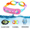 Picture of RUIGAO 2PK Kids swim 2/3/4/5/6, Toddler Goggles Fabric Strap No Hair Pull, Unicorn Shark Goggle for Kids