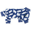 Picture of Fitwarm Polar Bear Dog Pajamas, Dog Clothes for Small Dogs Girl Boy, Pet Onesie with Feet, Cat Outfit, Lightweight Velvet, Royal Blue, White, Small