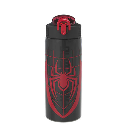 Picture of Zak Designs Marvel Spider-Man Water Bottle For School or Travel, 25 oz Durable Plastic Water Bottle With Straw, Handle, and Leak-Proof, Pop-Up Spout Cover (Spider-Man)