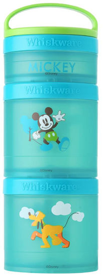 Picture of Whiskware Disney Stackable Snack Containers for Kids and Toddlers, 3 Stackable Snack Cups for School and Travel, Mickey and Pluto