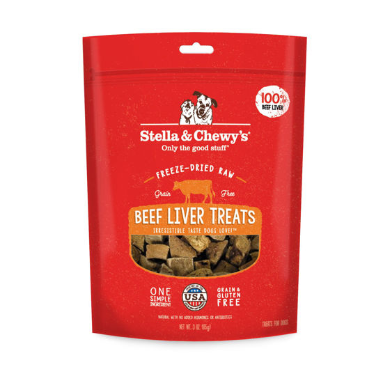 Picture of Stella & Chewy's Freeze-Dried Raw Single Ingredient Beef Liver Treats, 3 oz. Bag