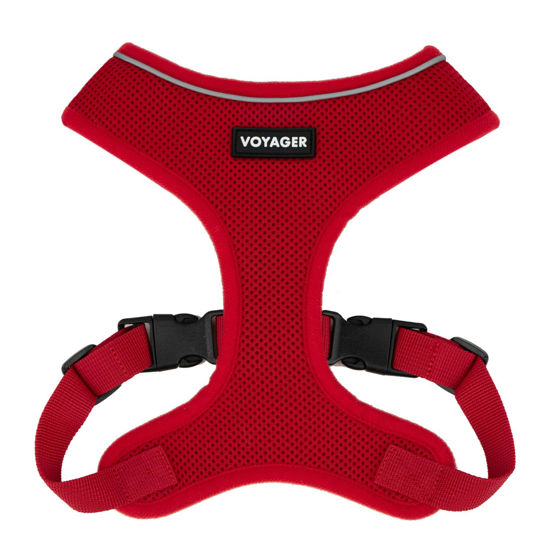 Picture of Aerolite No Pull Mesh Dog Harness with Lightweight, Soft, Breathable Chest Coverage, Reflective Stitching, and Adjustable Straps for Walking, Running, Training, Heavy Duty and Durable - Red, M