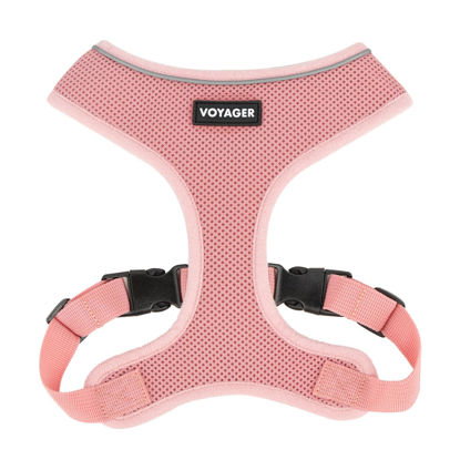 Picture of Aerolite No Pull Mesh Dog Harness with Lightweight, Soft, Breathable Chest Coverage, Reflective Stitching, and Adjustable Straps for Walking, Running, Training, Heavy Duty and Durable - Pink, S