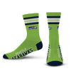 Picture of For Bare Feet NFL 4 Stripe Deuce Crew Sock, Seattle Seahawks, Medium