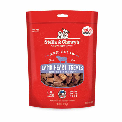 Picture of Stella & Chewy's Freeze-Dried Raw Single Ingredient Lamb Heart Treats, 3 oz. Bag