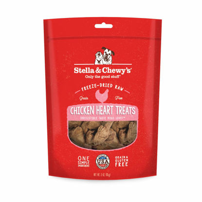 Picture of Stella & Chewy's Freeze-Dried Raw Single Ingredient Chicken Hearts Dog Treats, 3 oz. Bag