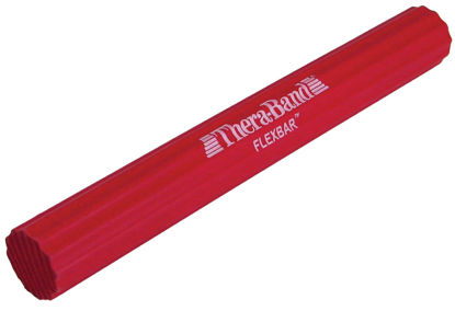 Picture of THERABAND FlexBar, Tennis Elbow Therapy Bar, Relieve Tendonitis Pain & Improve Grip Strength, Resistance Bar for Golfers Elbow & Tendinitis, Red, Light, Beginner