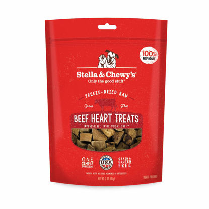 Picture of Stella & Chewy's Freeze-Dried Raw Single Ingredient Beef Heart Treats, 3 oz. Bag