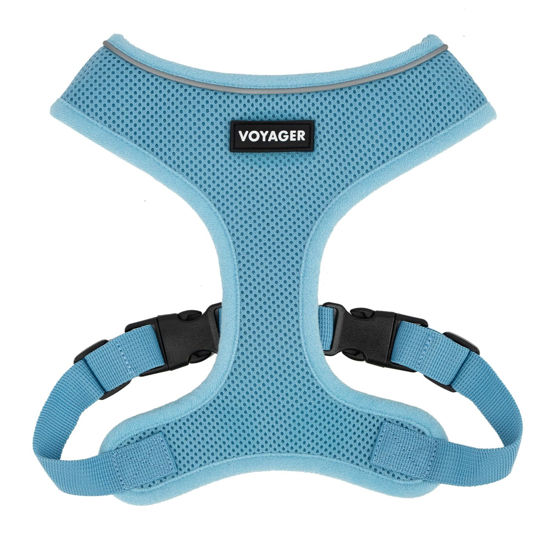 Picture of Aerolite No Pull Mesh Dog Harness with Lightweight, Soft, Breathable Chest Coverage, Reflective Stitching, and Adjustable Straps for Walking, Running, Training, Heavy Duty and Durable - Baby Blue, S