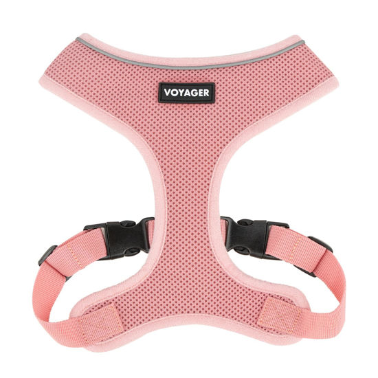 Picture of Aerolite No Pull Mesh Dog Harness with Lightweight, Soft, Breathable Chest Coverage, Reflective Stitching, and Adjustable Straps for Walking, Running, Training, Heavy Duty and Durable - Pink, L