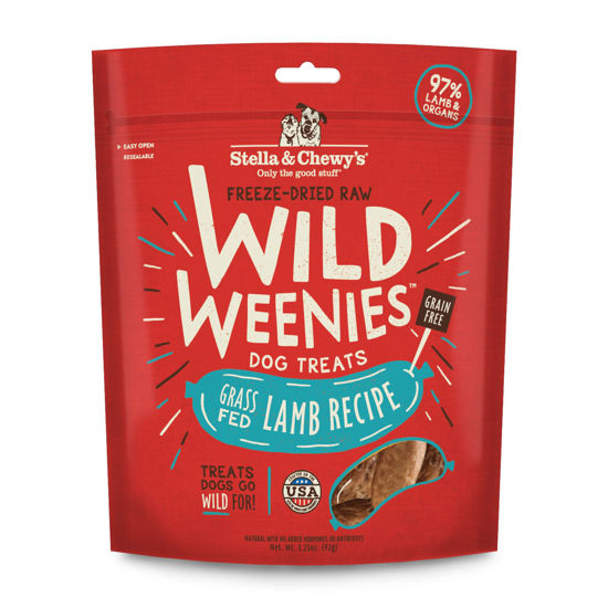 Picture of Stella & Chewy’s Freeze-Dried Raw Wild Weenies Dog Treats - All-Natural, Protein Rich, Grain Free Dog & Puppy Treat - Great for Training & Rewarding - Grass-Fed Lamb Recipe - 3.25 oz Bag