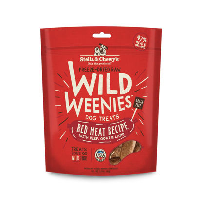 Picture of Stella & Chewy’s Freeze-Dried Raw Wild Weenies Dog Treats - All-Natural, Protein Rich, Grain Free Dog & Puppy Treat - Great for Training & Rewarding - Red Meat Recipe - 3.25 oz Bag