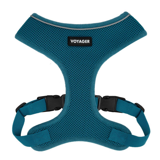 Picture of AeroLite No Pull Mesh Dog Harness with Lightweight, Soft, Breathable Chest Coverage, Reflective Stitching, and Adjustable Straps for Walking, Running, Training, Heavy Duty and Durable - Turquoise, XS