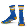 Picture of For Bare Feet NFL 4 Stripe Deuce Crew Sock, Los Angeles Chargers, Medium