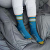 Picture of For Bare Feet NFL 4 Stripe Deuce Crew Sock, Los Angeles Chargers, Medium