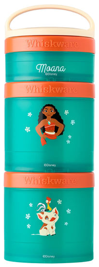 Picture of Whiskware Disney Princess Stackable Snack Containers for Kids and Toddlers, 3 Stackable Snack Cups for School or Travel, Moana