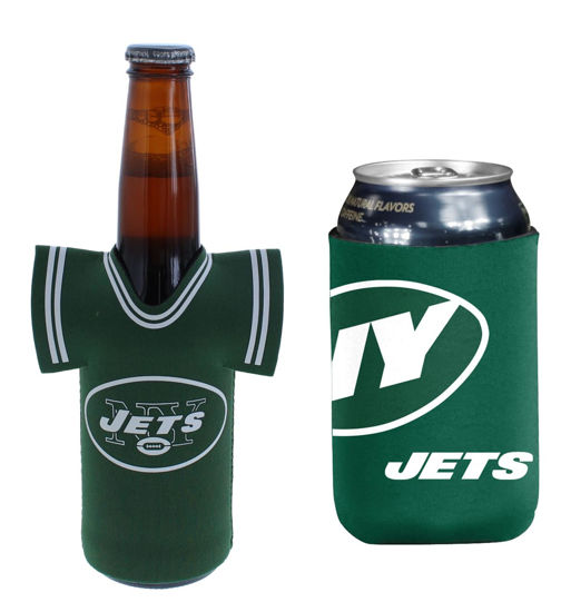 Picture of Football Can & Bottle Holder Insulator Beverage Huggie Cooler (New York Jersey/Logo (Jets))