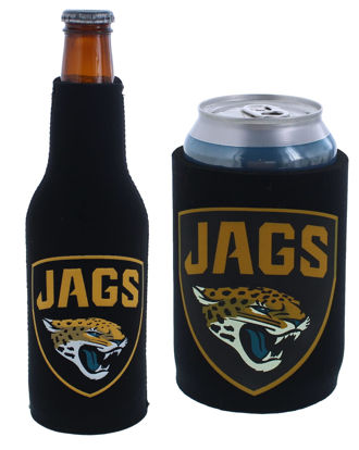 Picture of Football Can & Bottle Holder Insulator Beverage Huggie Cooler (Jacksonville (Jaguars) Black)