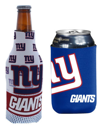 Picture of Football Can & Bottle Holder Insulator Beverage Huggie Cooler (New York (Giants) - 2Fer / Logo)