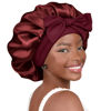 Picture of YANIBEST Satin Bonnet Silk Bonnet for Sleeping Double Layer Satin Lined Hair Bonnet with Tie Band Bonnets for Women Natural Curly Hair