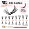 Picture of LASHVIEW Lash-Extension-Clusters 560pcs D Curl Lash Clusters Natural Look Cluster Lashes Extensions Super Thin Band & Soft Lashes Reusable 9-16mm MIX (30D&40D)