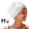 Picture of Large Swimming Cap, Suitable for Men and Women, Specially Designed Swimming Cap, Suitable for Very Long and Thick Curly Hair and Braids, Keep Hair Dry (White)