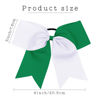 Picture of 16PCS 8" Large Cheer Hair Bows Ponytail Holder Elastic Band Handmade for Cheerleading Teen Girls College Sports (White/Forest Green, 16 Count (Pack of 1))