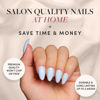 Picture of Glamnetic Press On Nails - Blueberry Milk Light Blue Solid Opaque Short Almond False Nails, Reusable Stick On Fake Nails with Glue | Salon Quality | 15 Sizes - 30 Nail Kit